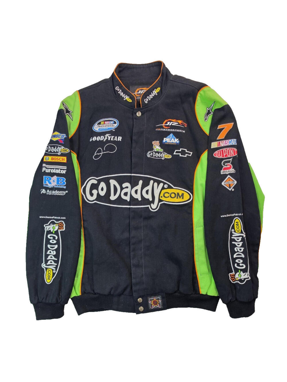 JH Design Nascar Danica Patrick Go Daddy Racing Jacket Mens Large L RARE